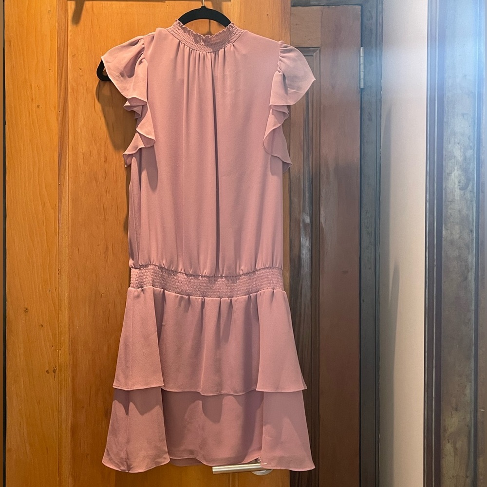 1.STATE Mock Neck Flutter Sleeve Mini Dress in Navy Women’s Size Small